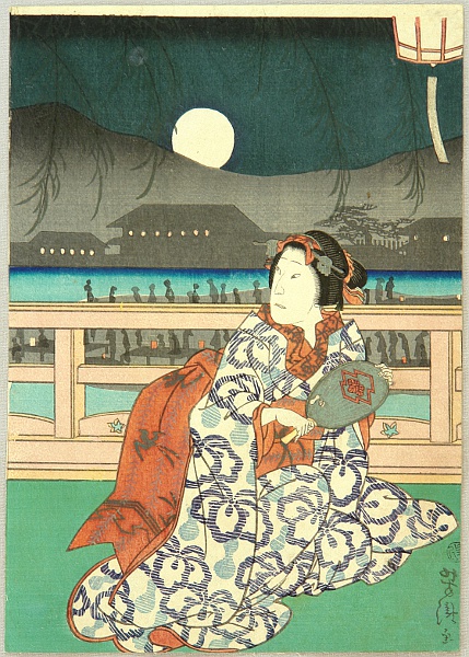 Yoshitaki Utagawa 1841-1899 - Summer Night - artelino Art Auctions. Yoshitaki Utagawa 1841-1899 - Summer Night