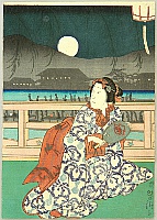 Yoshitaki Utagawa 1841-1899 - Summer Night - artelino Art Auctions. Yoshitaki Utagawa 1841-1899 - Summer Night