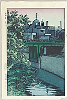 Shiro Kasamatsu 1898-1992 - Ochanomizu in Tokyo - artelino Art Auctions. Shiro Kasamatsu 1898-1992 - Ochanomizu in Tokyo