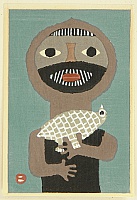 Umetaro Azechi 1902-1999 - Mountain Man and Bird - artelino Art Auctions. Umetaro Azechi 1902-1999 - Mountain Man and Bird