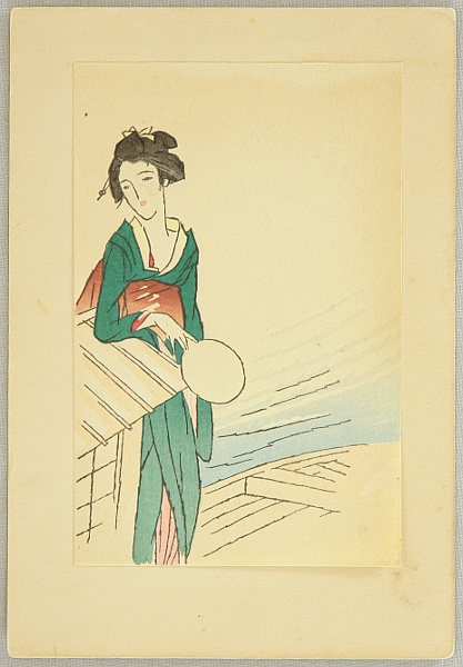 Yumeji Takehisa 1884-1934 - Small Works by Yumeji - Beauty on a Boat - artelino Art Auctions. Yumeji Takehisa 1884-1934 - Small Works by Yumeji - Beauty on a Boat