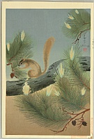 Bakufu Ono 1888-1976 - Squirrel on a Pine Tree - artelino Art Auctions. Bakufu Ono 1888-1976 - Squirrel on a Pine Tree