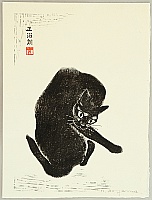Masaharu Aoyama 1893-1969 - Cleaning Cat - artelino Art Auctions. Masaharu Aoyama 1893-1969 - Cleaning Cat