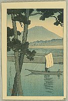 Hasui Kawase 1883-1957 - Boat in Kiso River - artelino Art Auctions. Hasui Kawase 1883-1957 - Boat in Kiso River