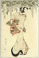 Eizan Kikugawa 1787-1867 - Beauty and Wisteria - artelino Art Auctions. Eizan Kikugawa 1787-1867 - Beauty and Wisteria