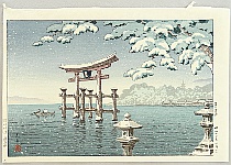Koitsu Tsuchiya 1870-1949 - Miyajima in Snow - artelino Art Auctions. Koitsu Tsuchiya 1870-1949 - Miyajima in Snow