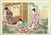Chikanobu Toyohara 1838-1912 - Edo Brocade Pictures - Tea Ceremony - artelino Art Auctions. Chikanobu Toyohara 1838-1912 - Edo Brocade Pictures - Tea Ceremony