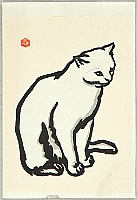 Nisaburo Ito 1910-1988 - Sitting Cat - artelino Art Auctions. Nisaburo Ito 1910-1988 - Sitting Cat