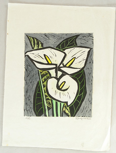 Sachio Suzuki fl.ca. 1960 - 80s. - Calla Lily - artelino Art Auctions. Sachio Suzuki fl.ca. 1960 - 80s. - Calla Lily