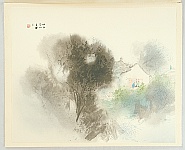 Seiho Takeuchi 1864-1942 - Cottage on a Riverbank in China - artelino Art Auctions. Seiho Takeuchi 1864-1942 - Cottage on a Riverbank in China