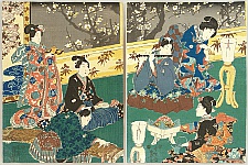 Kunisada Utagawa 1786-1865 - Spring Evening - artelino Art Auctions. Kunisada Utagawa 1786-1865 - Spring Evening