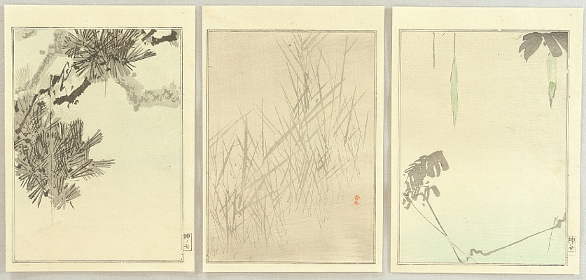 Seitei (Shotei) Watanabe 1851-1918 - Pine, Gourd and Grasses - artelino Art Auctions. Seitei (Shotei) Watanabe 1851-1918 - Pine, Gourd and Grasses