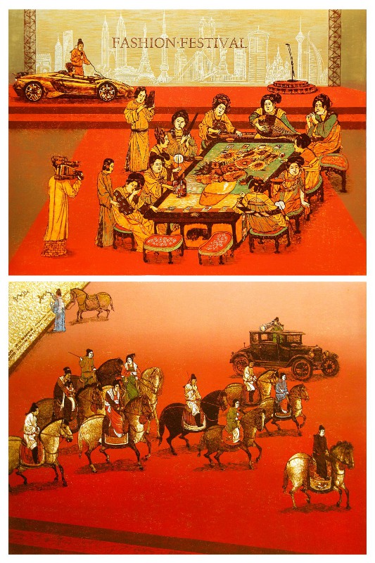 By Zheng Jianhui born 1983 - Chinese Woodblock Print