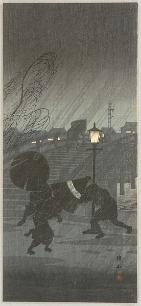 Hiroaki (Shotei) Takahashi 1871-1945 - Sudden Rain - artelino Art Auctions. Hiroaki (Shotei) Takahashi 1871-1945 - Sudden Rain