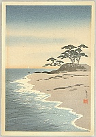 Yoshimune Arai 1873-1945 - Sea Shore and Pine Trees - artelino Art Auctions. Yoshimune Arai 1873-1945 - Sea Shore and Pine Trees