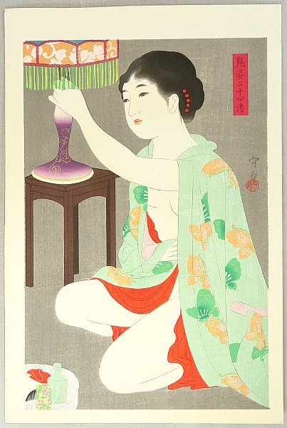 Morikane Narita fl.ca. 1930s - Twenty-four Figures of Charming Women - Lantern - artelino Art Auctions. Morikane Narita fl.ca. 1930s - Twenty-four Figures of Charming Women - Lantern