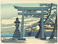 Tadahiro Hashiba 1894-1989 - One Hundred Famous Views of Kuwana - Sumiyoshi Bay - artelino Art Auctions. Tadahiro Hashiba 1894-1989 - One Hundred Famous Views of Kuwana - Sumiyoshi Bay