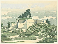 Tadahiro Hashiba 1894-1989 - One Hundred Famous Views of Kuwana - Stone Walls - artelino Art Auctions. Tadahiro Hashiba 1894-1989 - One Hundred Famous Views of Kuwana - Stone Walls