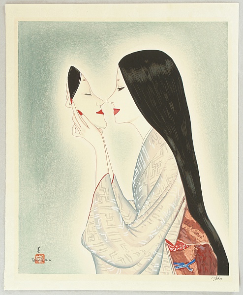 Keiichi Takasawa 1914-1984 - Beauty and Mask - artelino Art Auctions. Keiichi Takasawa 1914-1984 - Beauty and Mask