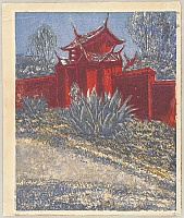 Koshiro Onchi 1891-1955 - Shrine Gate, Formosa - artelino Art Auctions. Koshiro Onchi 1891-1955 - Shrine Gate, Formosa