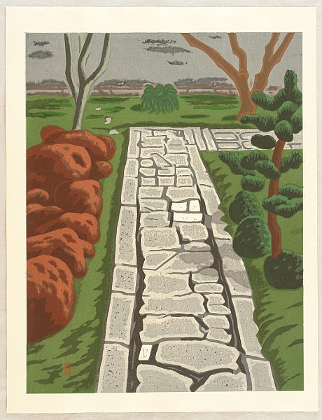 Masao Maeda 1904-1974 - Stone Pavement of Oubai-in - artelino Art Auctions. Masao Maeda 1904-1974 - Stone Pavement of Oubai-in