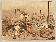 Unknown - Kanto Earthquake - Survivors on a Cart - artelino Art Auctions. Unknown - Kanto Earthquake - Survivors on a Cart