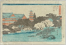 Hiroshige Ando 1797-1858 - Famous Places of Edo - Asakusa Kinryuzan Pagoda - artelino Art Auctions. Hiroshige Ando 1797-1858 - Famous Places of Edo - Asakusa Kinryuzan Pagoda