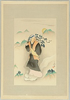 Usen Ogawa 1868-1938 - The complete Works of Chikamatsu - Old Woman on Cloud - - artelino Art Auctions. Usen Ogawa 1868-1938 - The complete Works of Chikamatsu - Old Woman on Cloud -