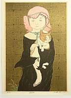 Ryusei Okamoto born 1949 - Girl in Black - artelino Art Auctions. Ryusei Okamoto born 1949 - Girl in Black