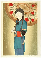 Ryusei Okamoto born 1949 - Children of Asia - Shilin in China - Big Umbrella - artelino Art Auctions. Ryusei Okamoto born 1949 - Children of Asia - Shilin in China - Big Umbrella
