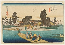 Hiroshige Ando 1797-1858 - 53 Stations of the Tokaido (Hoeido) - Kawasaki - artelino Art Auctions. Hiroshige Ando 1797-1858 - 53 Stations of the Tokaido (Hoeido) - Kawasaki