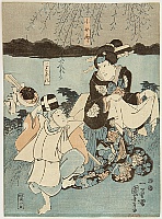 Kuniyoshi Utagawa 1797-1861 - Dancers at Riverside - artelino Art Auctions. Kuniyoshi Utagawa 1797-1861 - Dancers at Riverside