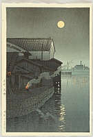 Hasui Kawase 1883-1957 - Daimotsu Amagasaki - artelino Art Auctions. Hasui Kawase 1883-1957 - Daimotsu Amagasaki