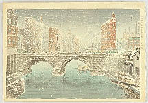 Kokan Bannai 1900-1963 - Nihon-bashi in Snow - artelino Art Auctions. Kokan Bannai 1900-1963 - Nihon-bashi in Snow