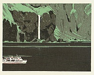 Yasushi Omoto (Ohmoto) born 1926 - Twenty-one Views of Ezo - Waterfall of Shiretoko - artelino Art Auctions. Yasushi Omoto (Ohmoto) born 1926 - Twenty-one Views of Ezo - Waterfall of Shiretoko