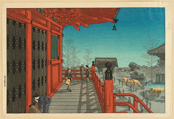 Hiroaki (Shotei) Takahashi 1871-1945 - Sensoji Temple, Asakusa - artelino Art Auctions. Hiroaki (Shotei) Takahashi 1871-1945 - Sensoji Temple, Asakusa
