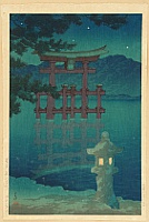 Hasui Kawase 1883-1957 - The Star and Moon Lit Night - Miyajima - artelino Art Auctions. Hasui Kawase 1883-1957 - The Star and Moon Lit Night - Miyajima