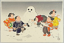 Konobu Hasegawa 1881 - ? - Snowman - artelino Art Auctions. Konobu Hasegawa 1881 - ? - Snowman