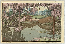 Hiroshi Yoshida 1876-1950 - Wisteria Garden - artelino Art Auctions. Hiroshi Yoshida 1876-1950 - Wisteria Garden