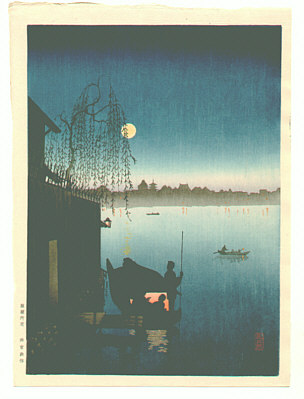 Eijiro Kobayashi active 1930's - Evening Cool on Sumida - artelino Art Auctions. Eijiro Kobayashi active 1930's - Evening Cool on Sumida