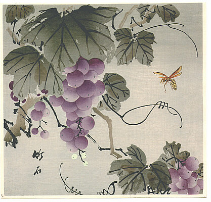 Chikuseki active ca. 1900 - Grape and Wasp - artelino Art Auctions. Chikuseki active ca. 1900 - Grape and Wasp