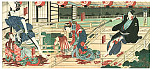 Yoshiyuki Nansui 1835 - 1879 - Bloody Balcony - Kabuki - artelino Art Auctions. Yoshiyuki Nansui 1835 - 1879 - Bloody Balcony - Kabuki