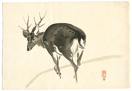 Gakusui Ide 1899-1992 - Stag (Muller Collection) - artelino Art Auctions. Gakusui Ide 1899-1992 - Stag (Muller Collection)