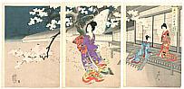 Chikanobu Toyohara 1838-1912 - Beauties and Night Blossoms - artelino Art Auctions. Chikanobu Toyohara 1838-1912 - Beauties and Night Blossoms