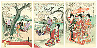 Chikanobu Toyohara 1838-1912 - Cherry Blossom Party - artelino Art Auctions. Chikanobu Toyohara 1838-1912 - Cherry Blossom Party