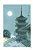 Benji Asada 1899-1984 - Moon at Kiyomizu Temple - artelino Art Auctions. Benji Asada 1899-1984 - Moon at Kiyomizu Temple