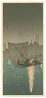 Hiroaki Takahashi 1871-1945 - Fishing Boat at Tsukudajima (Muller Collection) - artelino Art Auctions. Hiroaki Takahashi 1871-1945 - Fishing Boat at Tsukudajima (Muller Collection)
