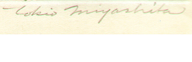 Signature: Tokio Miyashita